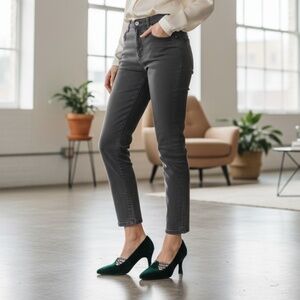 Vintage emerald green Pointed Toe Heels by 925‎ The PM Collection, Size 7M